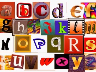 Kolorowe litery alfabetu o różnych fakturach, kolorach i wielkościach